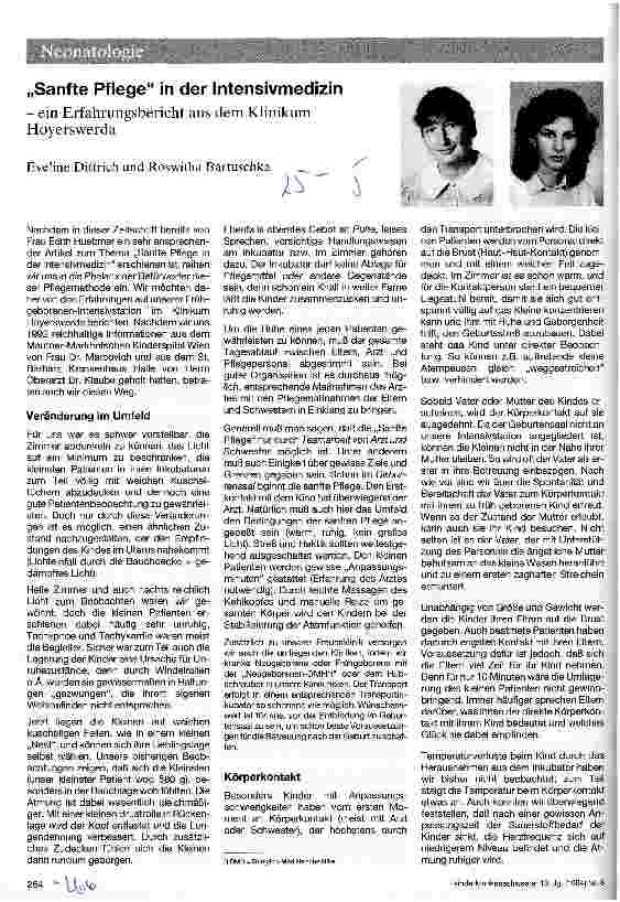 Vorschauseite 1: Sanfte Pflege in der Intensivmedizin Ein Erfahrungsbericht aus dem Klinikum Hoyerswerda