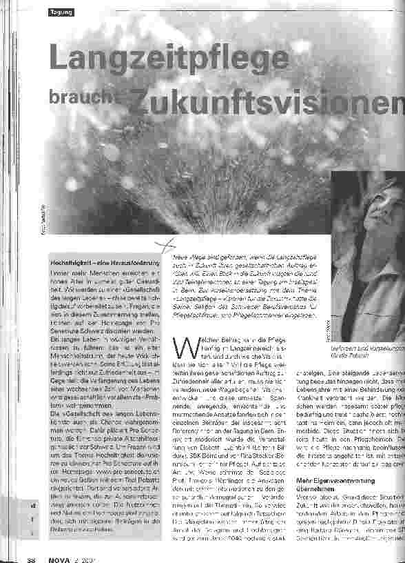 Vorschauseite 1: Langzeitpflege braucht Zukunftsvisionen
