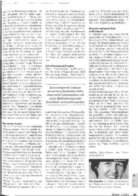 Vorschauseite 2: Langzeitpflege braucht Zukunftsvisionen