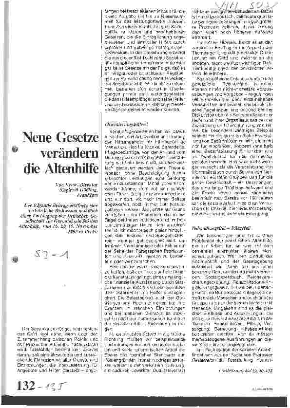 Vorschauseite 1: Neue Gesetze verändern die Altenhilfe