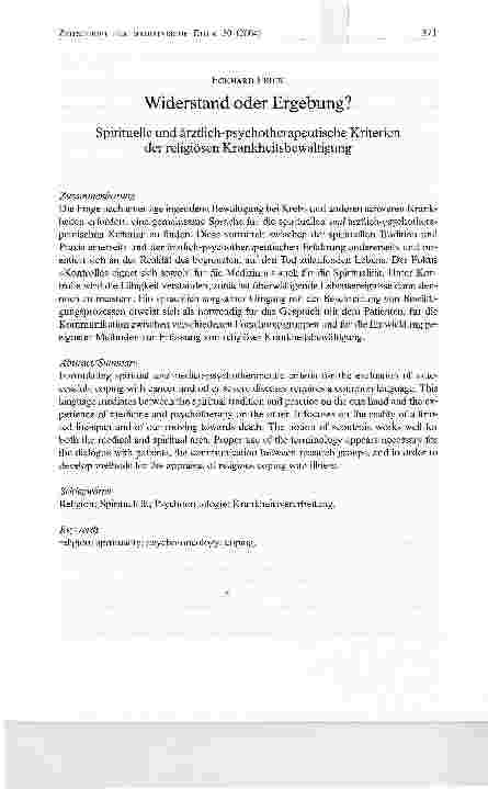 Vorschauseite 1: Widerstand oder Ergebung?