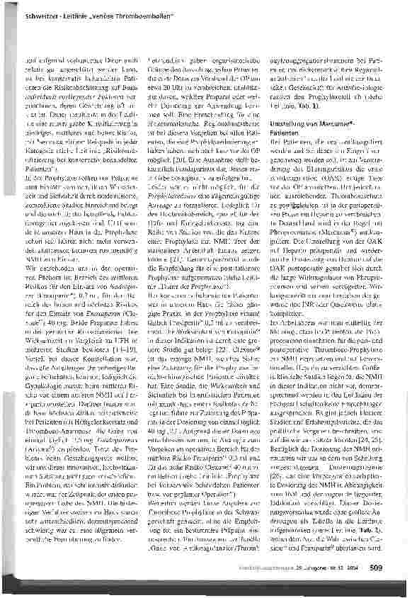 Vorschauseite 3: Erstellung einer Leitlinie Venöse Thromboembolien
