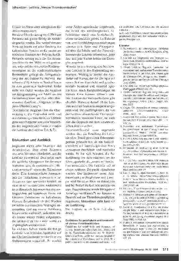 Vorschauseite 5: Erstellung einer Leitlinie Venöse Thromboembolien