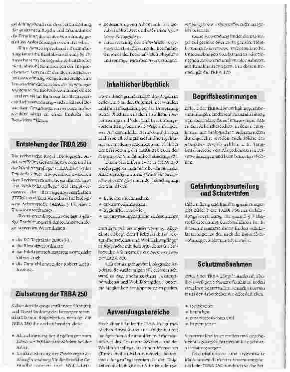 Vorschauseite 3: Biologische Arbeitsstoffe im Gesundheitswesen und in der Wohlfahrtspflege Arbeitsschutz in neuem Gewand