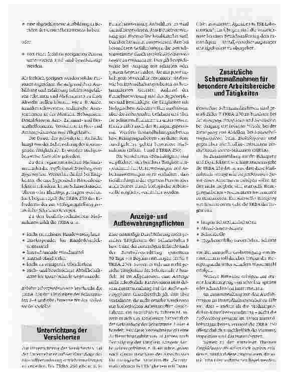 Vorschauseite 4: Biologische Arbeitsstoffe im Gesundheitswesen und in der Wohlfahrtspflege Arbeitsschutz in neuem Gewand