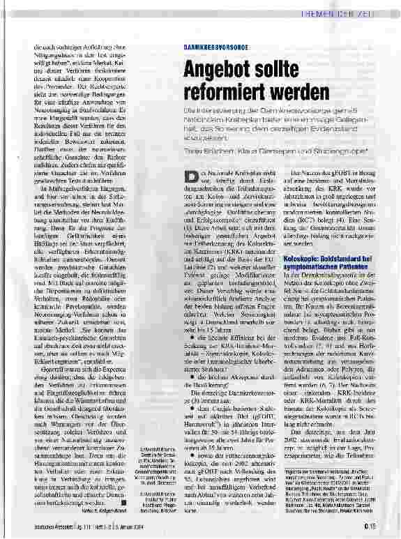 Vorschauseite 1: Angebot sollte reformiert werden