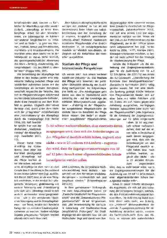 Vorschauseite 4: Kritische Debatte zur Generalistischen Pflegeausbildung über die „Generalistische Pflegeausbildung