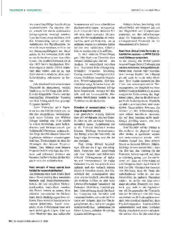 Vorschauseite 4: WCNR 2014 8th World Congress for Neurorehabilitation