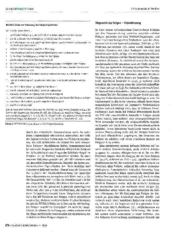 Vorschauseite 4: Fatigue bei Multipler Sklerose -wie diagnostizieren, wie behandeln?
