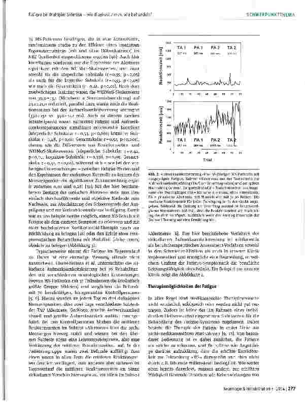 Vorschauseite 5: Fatigue bei Multipler Sklerose -wie diagnostizieren, wie behandeln?