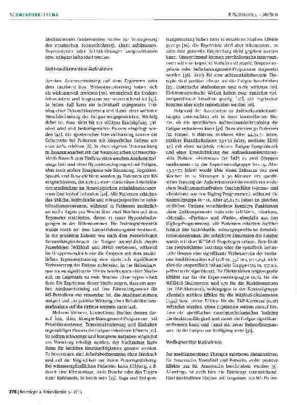 Vorschauseite 6: Fatigue bei Multipler Sklerose -wie diagnostizieren, wie behandeln?