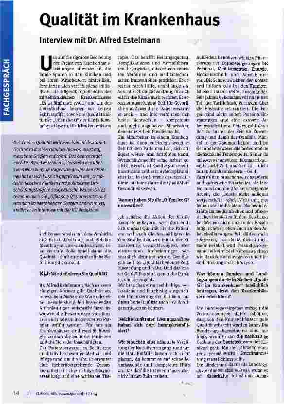 Vorschauseite 1: Qualität im Krankenhaus
