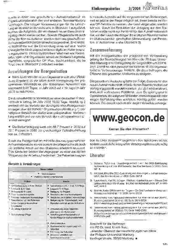 Vorschauseite 3: Klinikreorganisation im DRG-Zeitalter am Beispiel einer neurochirurgischen Universitätsklinik