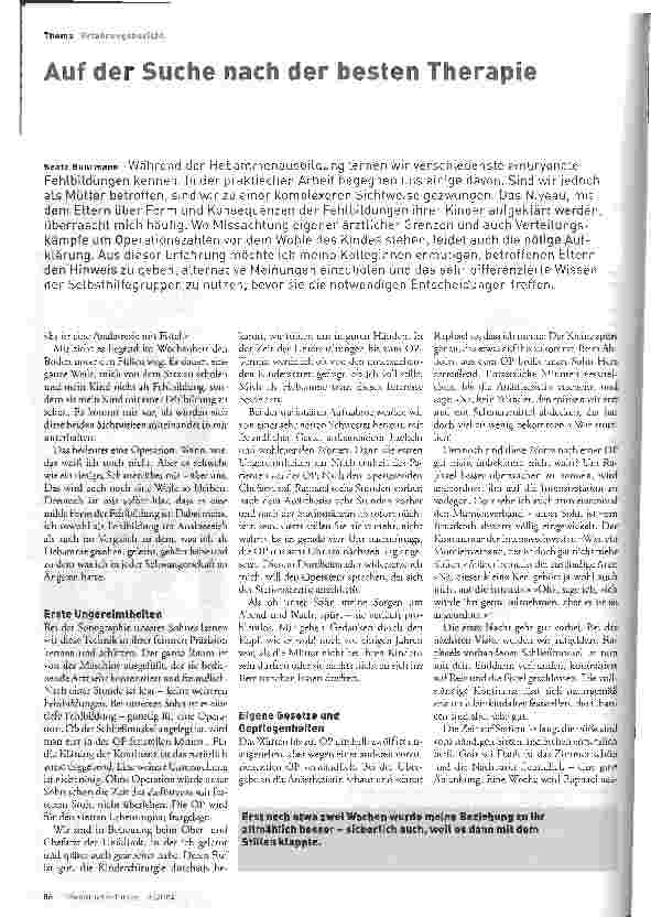 Vorschauseite 1: Auf der Suche nach der besten Therapie