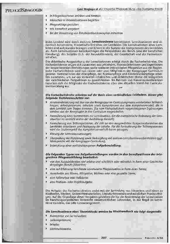 Vorschauseite 4: Integrative Pflegeausbildung: Das Stuttgarter Modell
