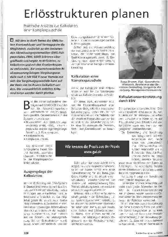 Vorschauseite 1: Erlösstrukturen planen Praktische Ansätze zur Kalkulation einer Komplexpauschale
