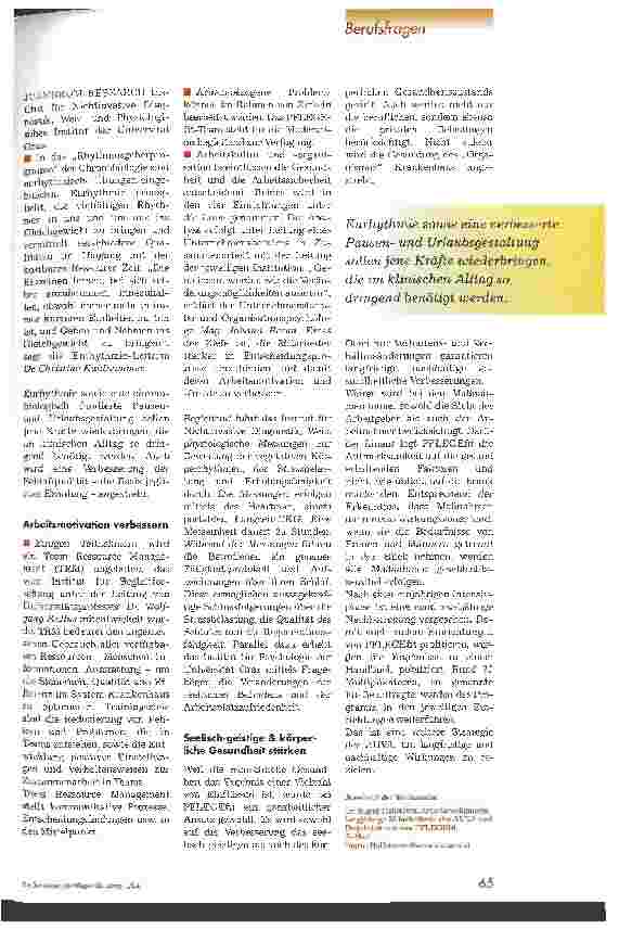 Vorschauseite 2: Präventionsprojekt PFLEGEfit