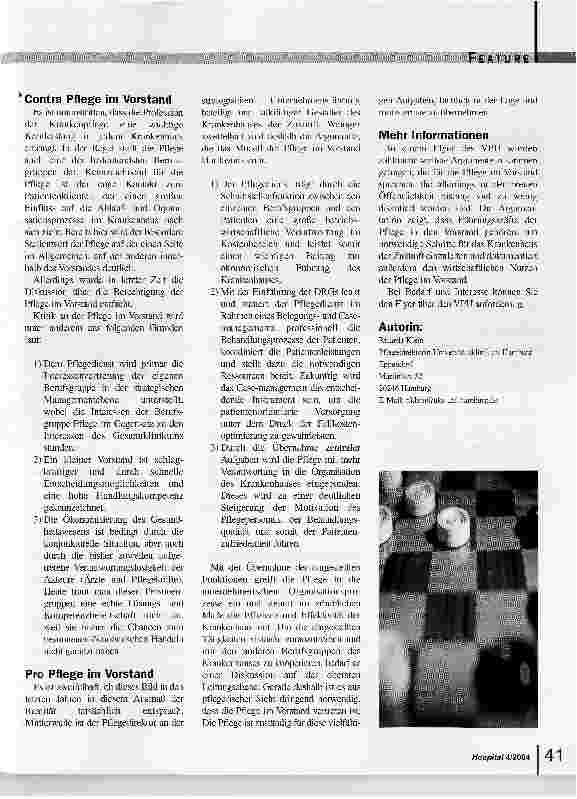 Vorschauseite 2: Pflege im Vorstand