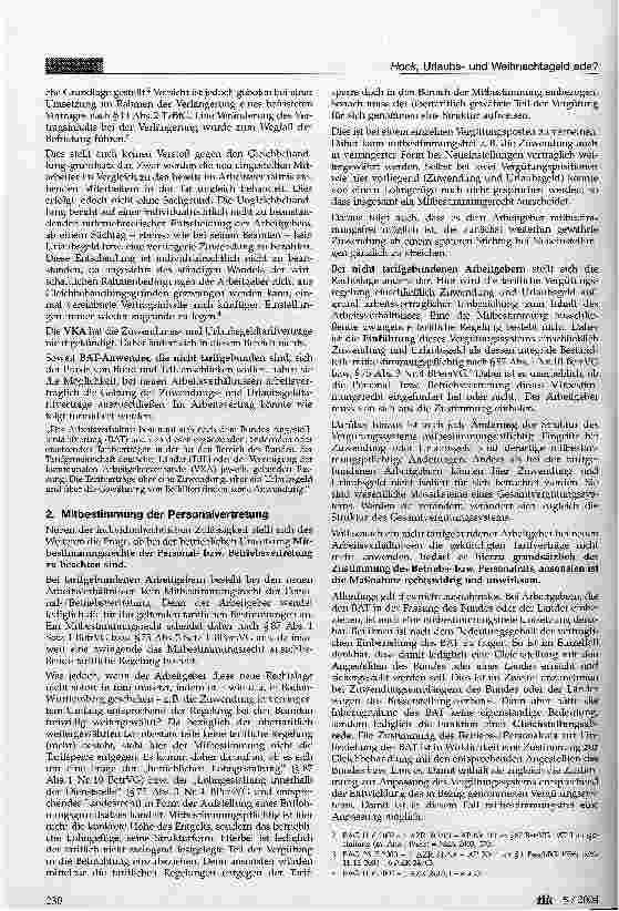 Vorschauseite 2: Urlaubsund Weihnachtsgeld ade?