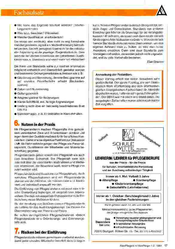 Vorschauseite 3: Pflegestandards