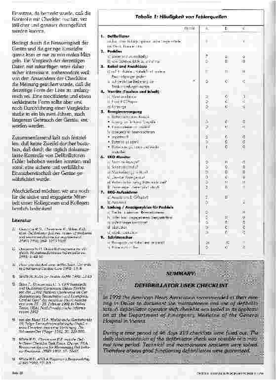 Vorschauseite 3: Erste Erfahrungen mit der Defibrillator-Checkliste