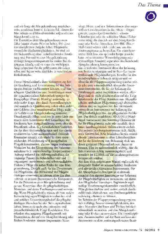 Vorschauseite 2: Prävention von Mangelernährung in Pflegeeinrichtungen Vorhandenes Wissen nutzen um neue Strategien zu entwickeln