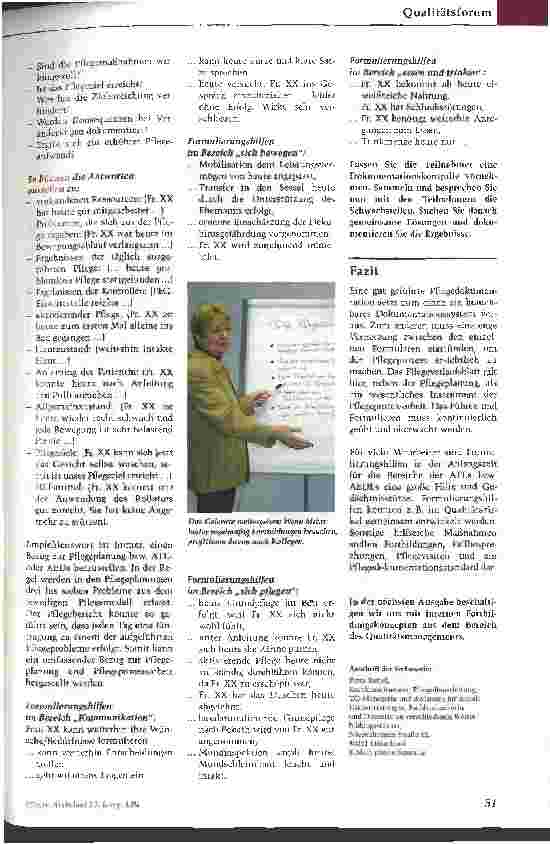 Vorschauseite 4: Interne Fortbildung: Von der Pflicht zur Kür Ein Plädoyer für den Pflegebericht in der Dokumentation