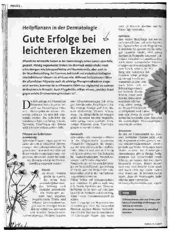 Vorschauseite 1: Gute Erfolge bei leichteren Ekzemen