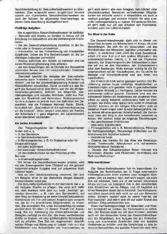 Vorschauseite 2: Die Gesundheitspflege - Schlüsselstellung in der öffentlichen Gesundheitspflege
