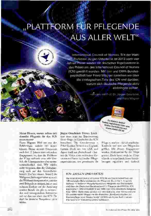 Vorschauseite 1: Plottform für Pflegende aus aller Welt