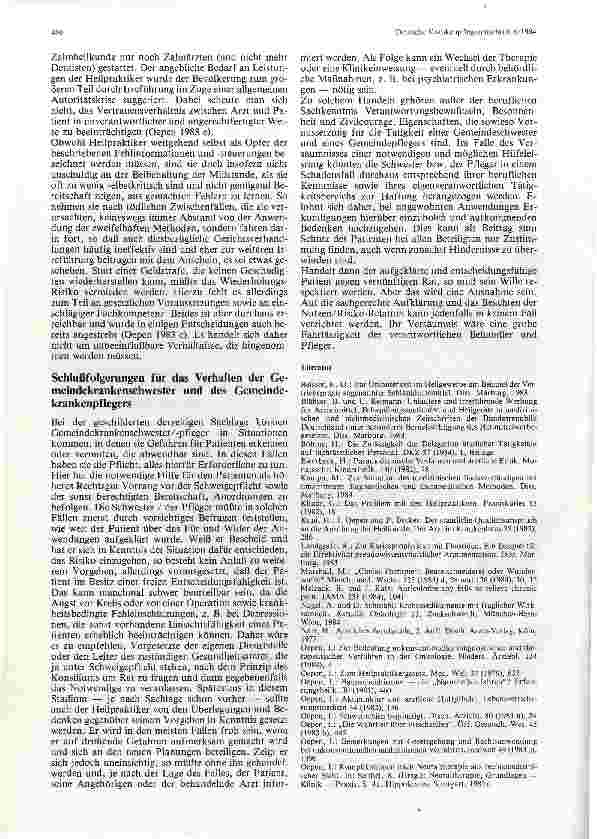 Vorschauseite 3: Zur Problematik der Zusammenarbeit zwischen Heilpraktiker und Gemeindekranken-schwesterApfleger