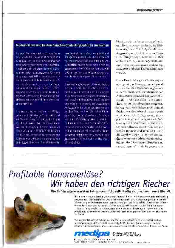 Vorschauseite 4: Gutes Controlling kann Kliniken retten!