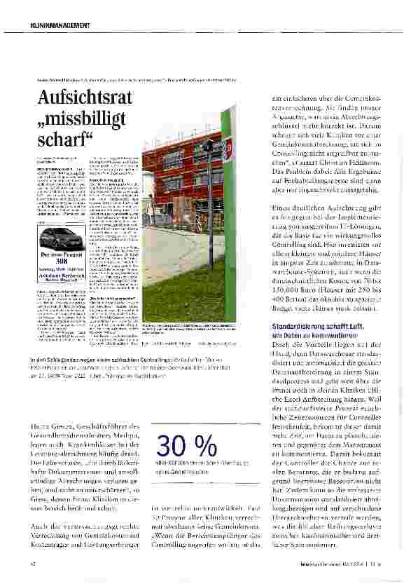 Vorschauseite 5: Gutes Controlling kann Kliniken retten!