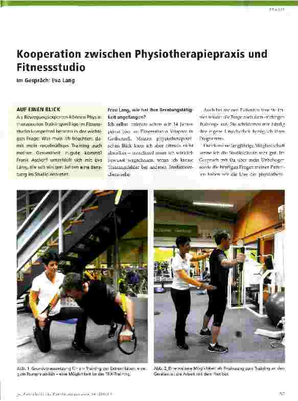 Vorschauseite 1: Kooperation zwischen Physiotherapiepraxis und Fitnessstudio