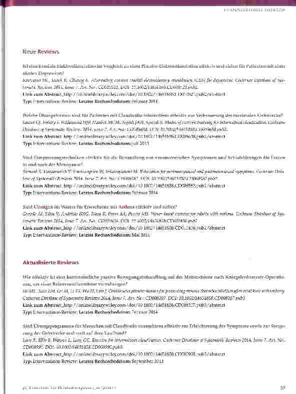 Vorschauseite 2: Cochrane-Update