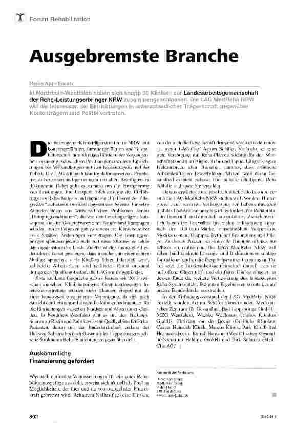 Vorschauseite 1: Ausgebremste Branche
