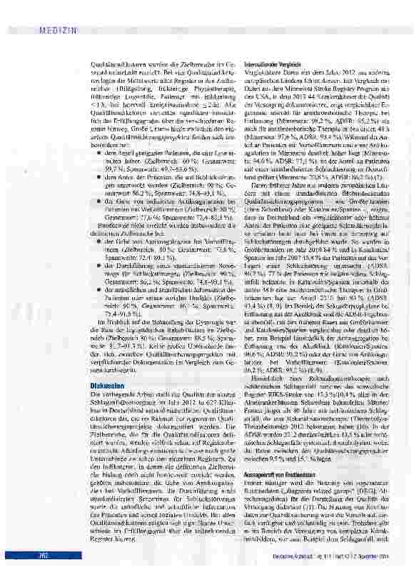 Vorschauseite 4: Qualität der Behandlung des akuten Schlaganfalls