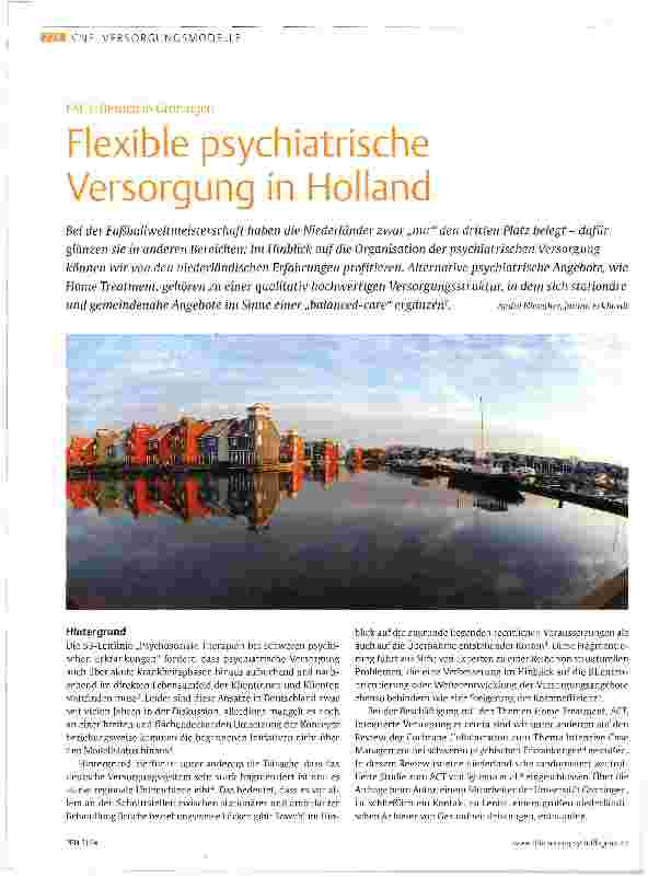 Vorschauseite 1: Flexible psychiatrische Versorgung in Holland