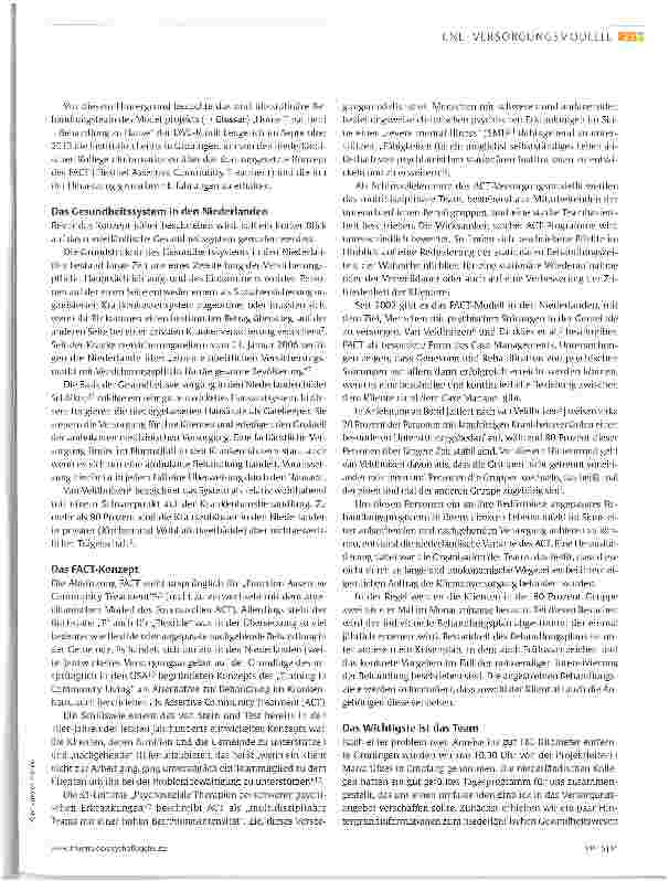 Vorschauseite 2: Flexible psychiatrische Versorgung in Holland