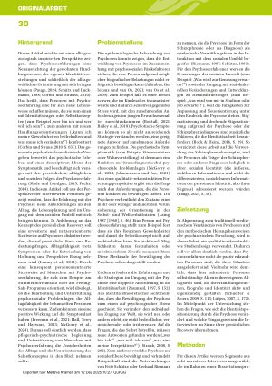 Vorschauseite 2: Identitätspositionierung und Psychose – Ergebnisse einer qualitativrekonstruktiven Untersuchung von psychoseerfahrenen Menschen
