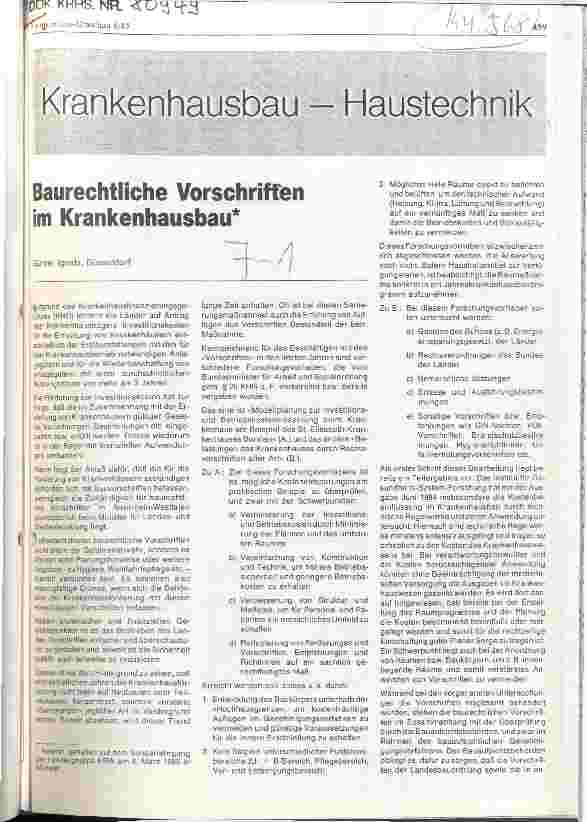 Vorschauseite 1: Baurechtliche Vorschriften im Krankenhausbau