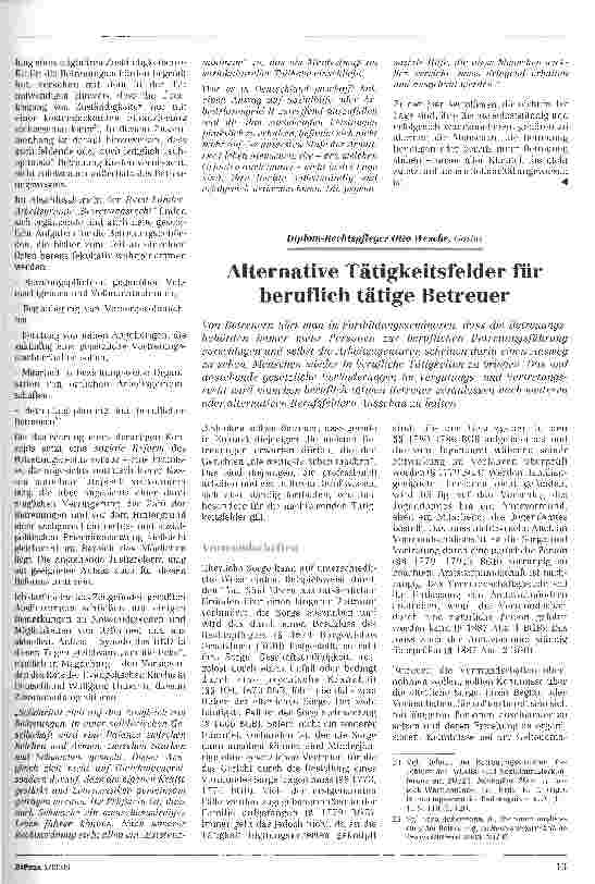 Vorschauseite 1: Alternative Tätigkeitsfelder für beruflich tätige Betreuer