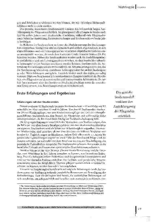 Vorschauseite 6: Im Doppelpack. Das additive Modell: der Bachelor-Studiengang Pflege an der Evangelischen Fachhochschule Hannover