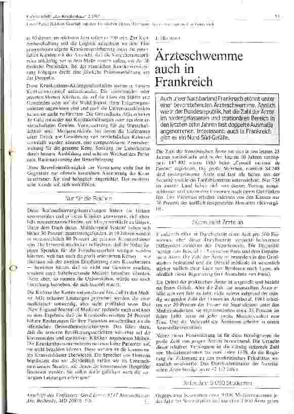 Vorschauseite 1: Ärztschwemme auch in Frankreich