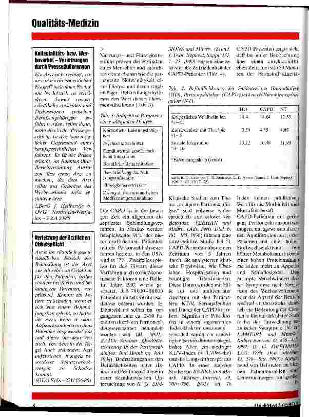 Vorschauseite 4: Die klinische Bedeutung der adäquaten Dialyse - eine Gegenüberstellung objektivierbarer und subjektiver Aspekte