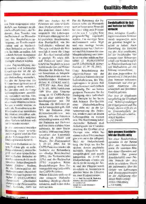 Vorschauseite 5: Die klinische Bedeutung der adäquaten Dialyse - eine Gegenüberstellung objektivierbarer und subjektiver Aspekte