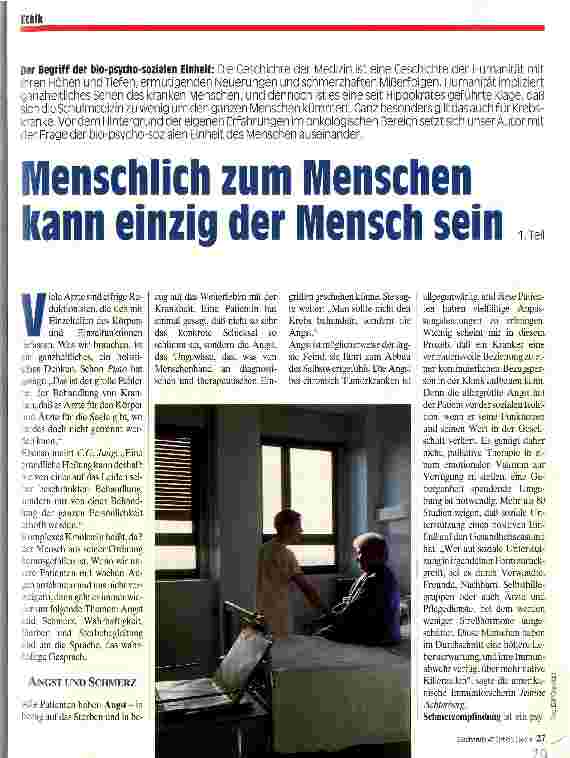 Vorschauseite 1: Menschlich zum Mensch kann einzig der Mensch sein 1. Teil Der Begriff der bio-psycho-sozialen Einheit