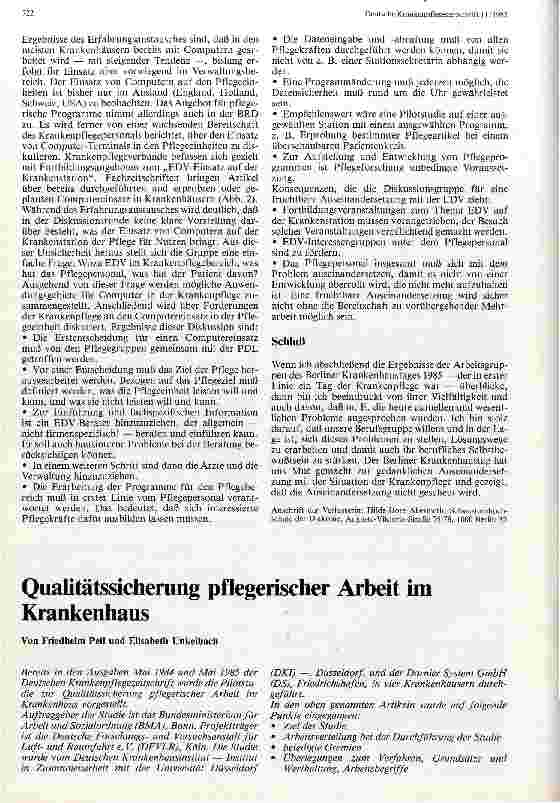 Vorschauseite 1: Qualitätssicherung pflegerischer Arbeit im Krankenhaus