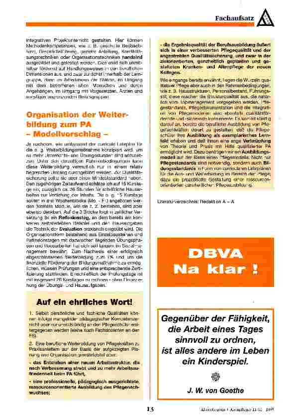 Vorschauseite 5: Qualitätssicherung in der Pflege - auf ein ehrliches Wort!