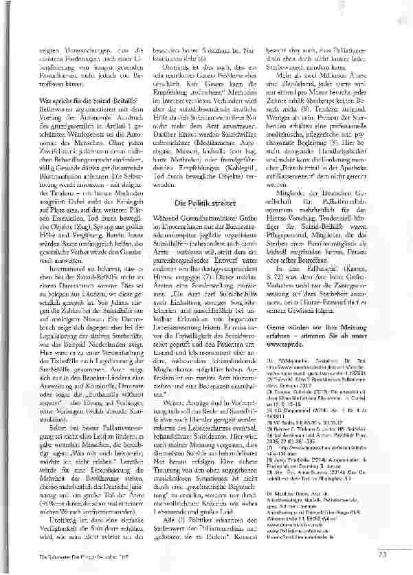 Vorschauseite 3: WIRD SUIZID-BEIHILFE NUN VERBOTEN?